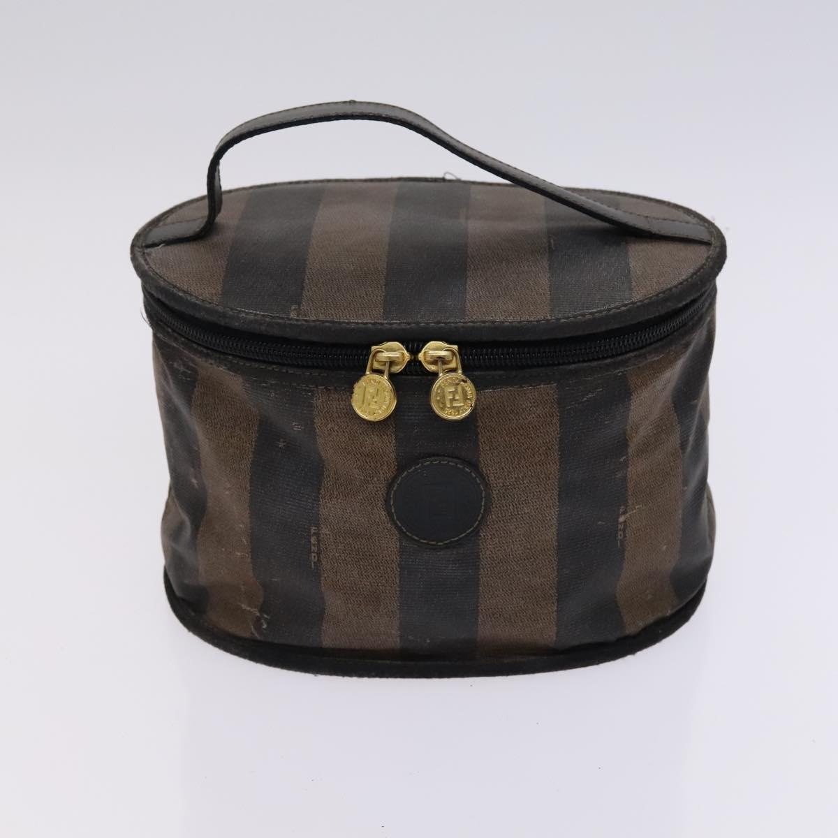 FENDI Pecan Canvas Zucca Canvas Bag Suede 4 Set Pink Brown black Auth bs23233