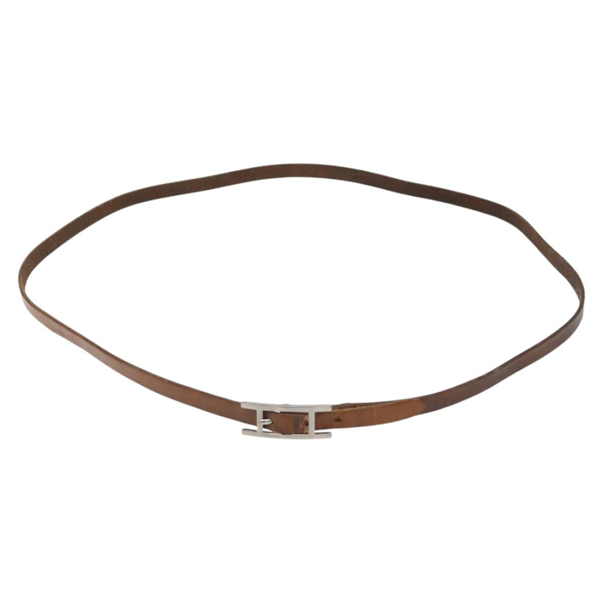 HERMES Bracelet Key Holder API 3 Belt Leather Brown Auth bs23238