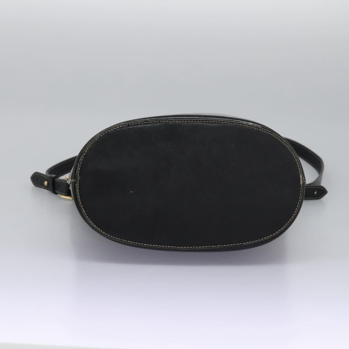 Burberrys Shoulder Bag Leather Black Gold Auth bs23277