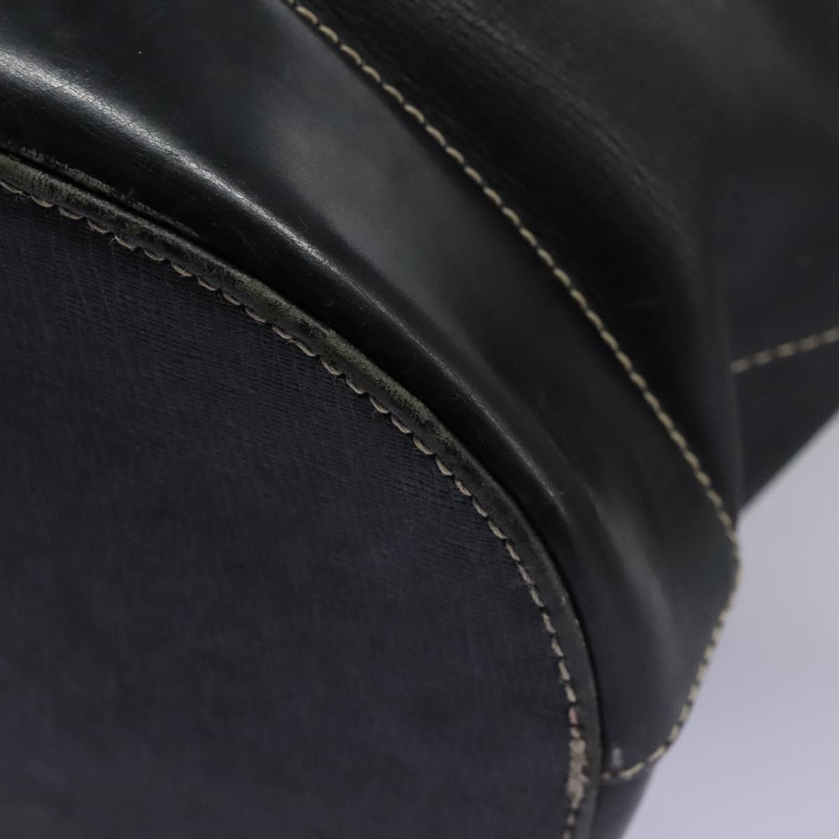 Burberrys Shoulder Bag Leather Black Gold Auth bs23277