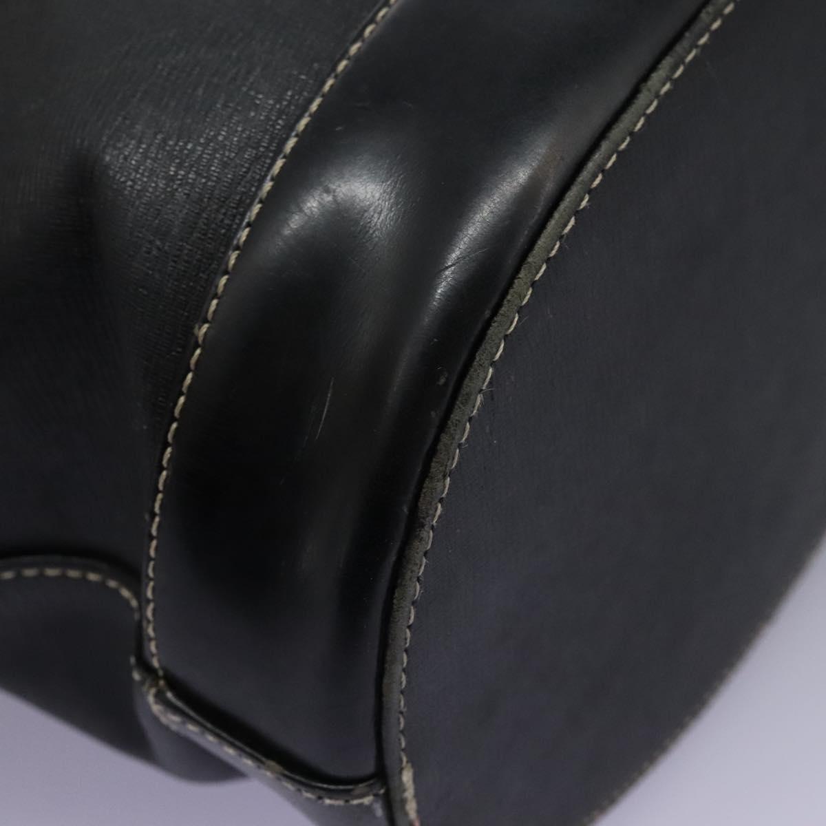 Burberrys Shoulder Bag Leather Black Gold Auth bs23277