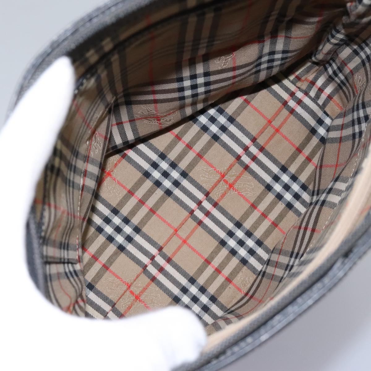 Burberrys Shoulder Bag Leather Black Gold Auth bs23277