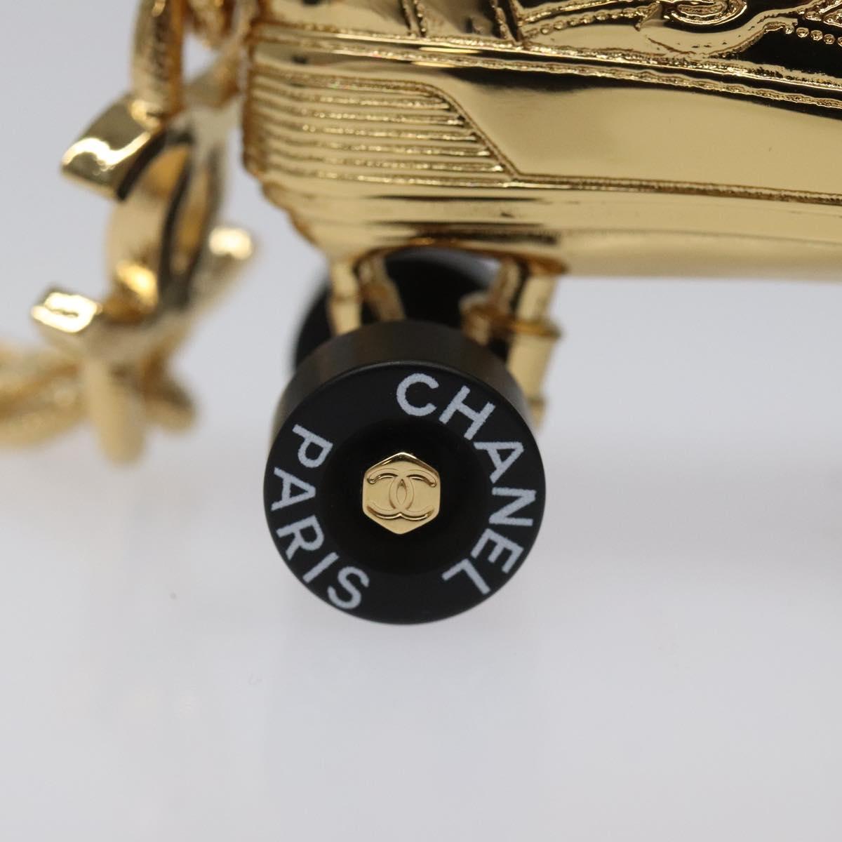 CHANEL Roller Skates Charm metal Gold CC Auth bs23306A