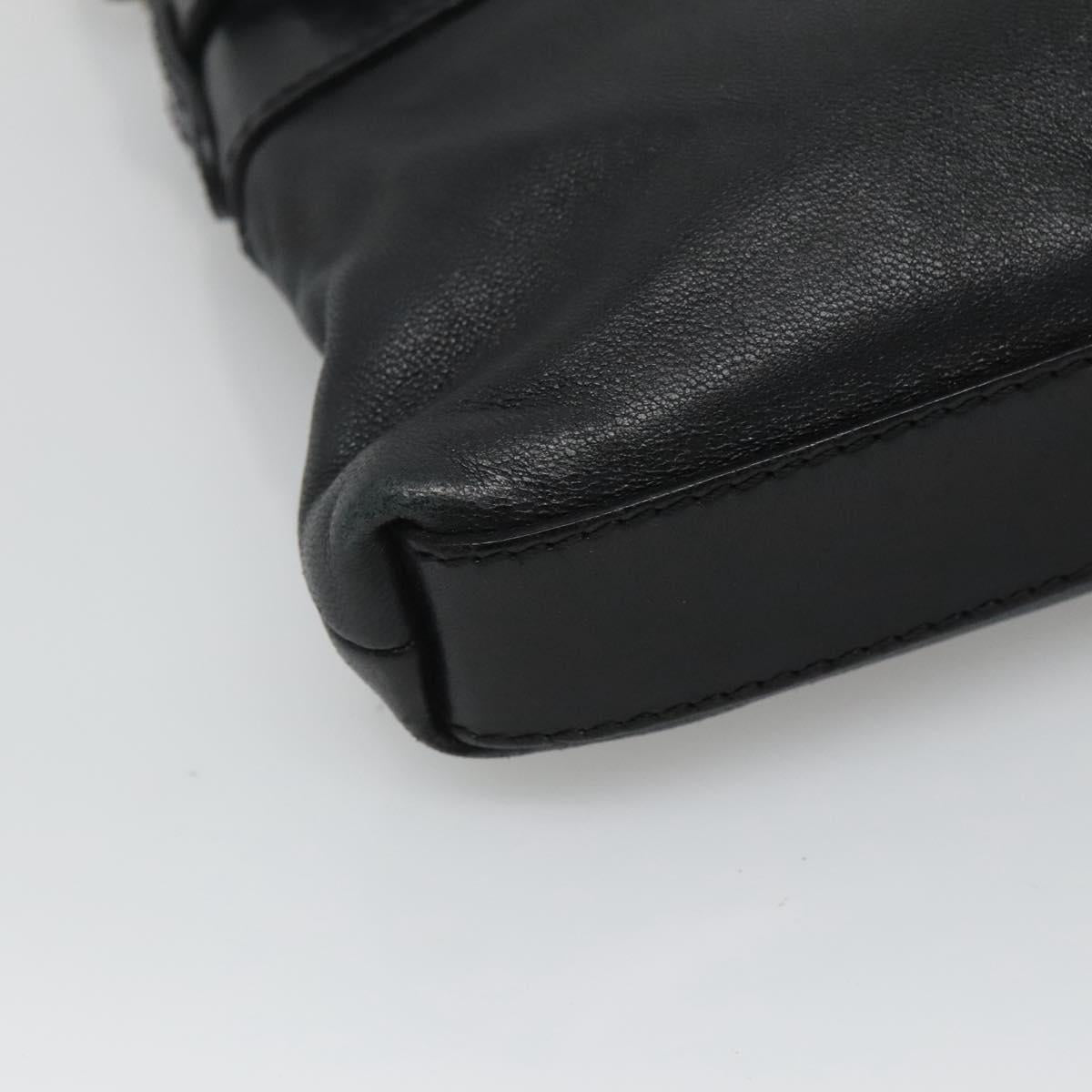 BURBERRY Shoulder Bag Leather Black Auth bs23319