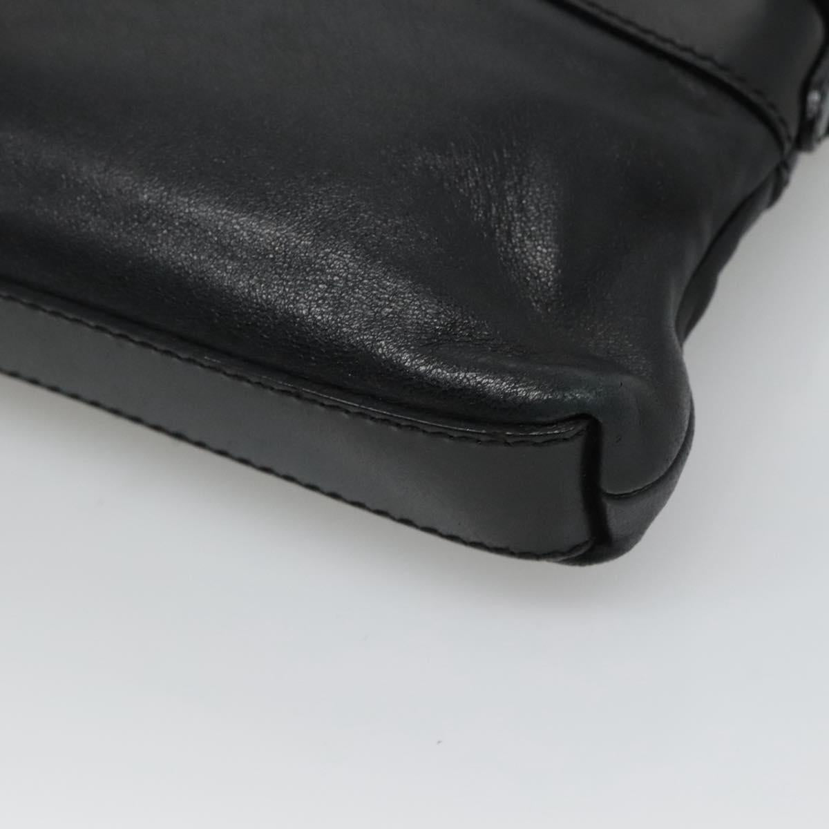 BURBERRY Shoulder Bag Leather Black Auth bs23319