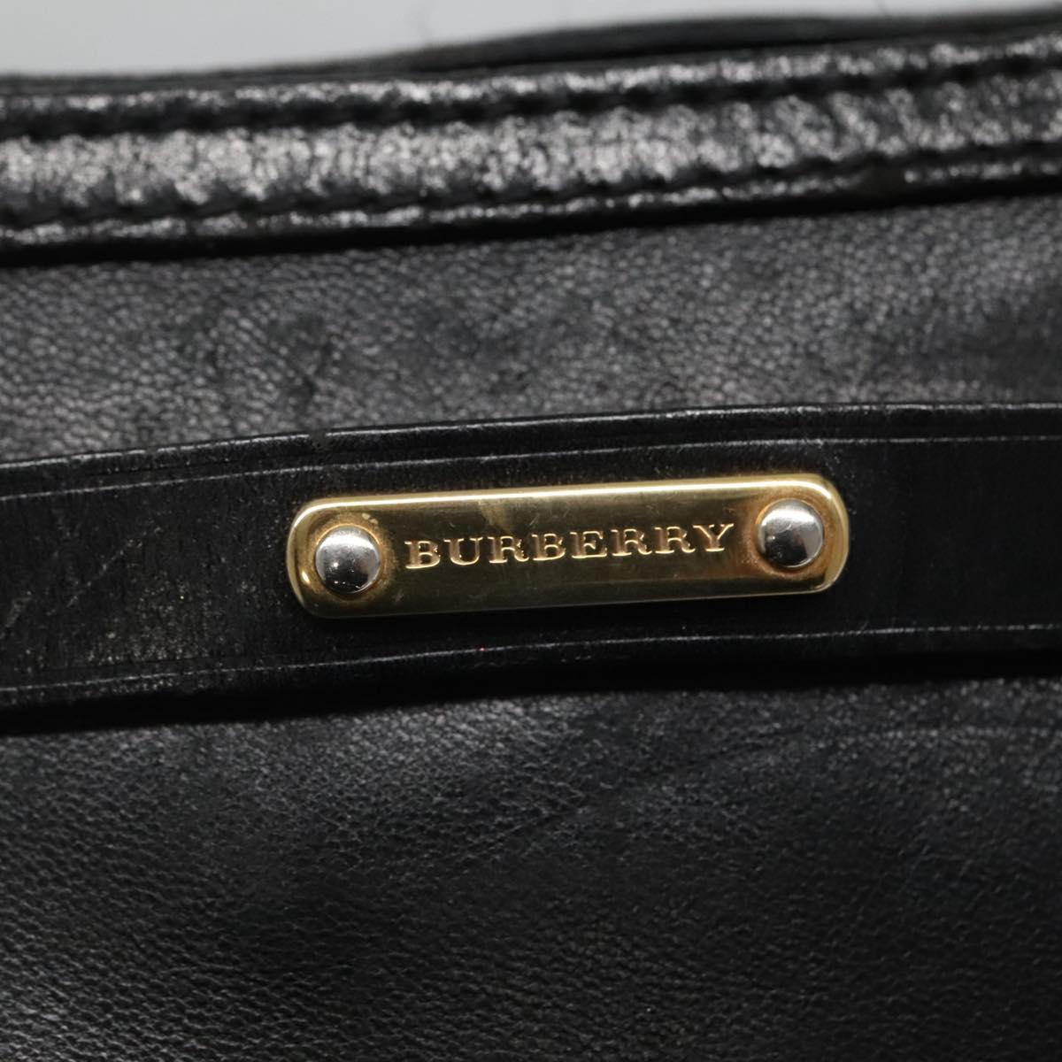 BURBERRY Shoulder Bag Leather Black Auth bs23319