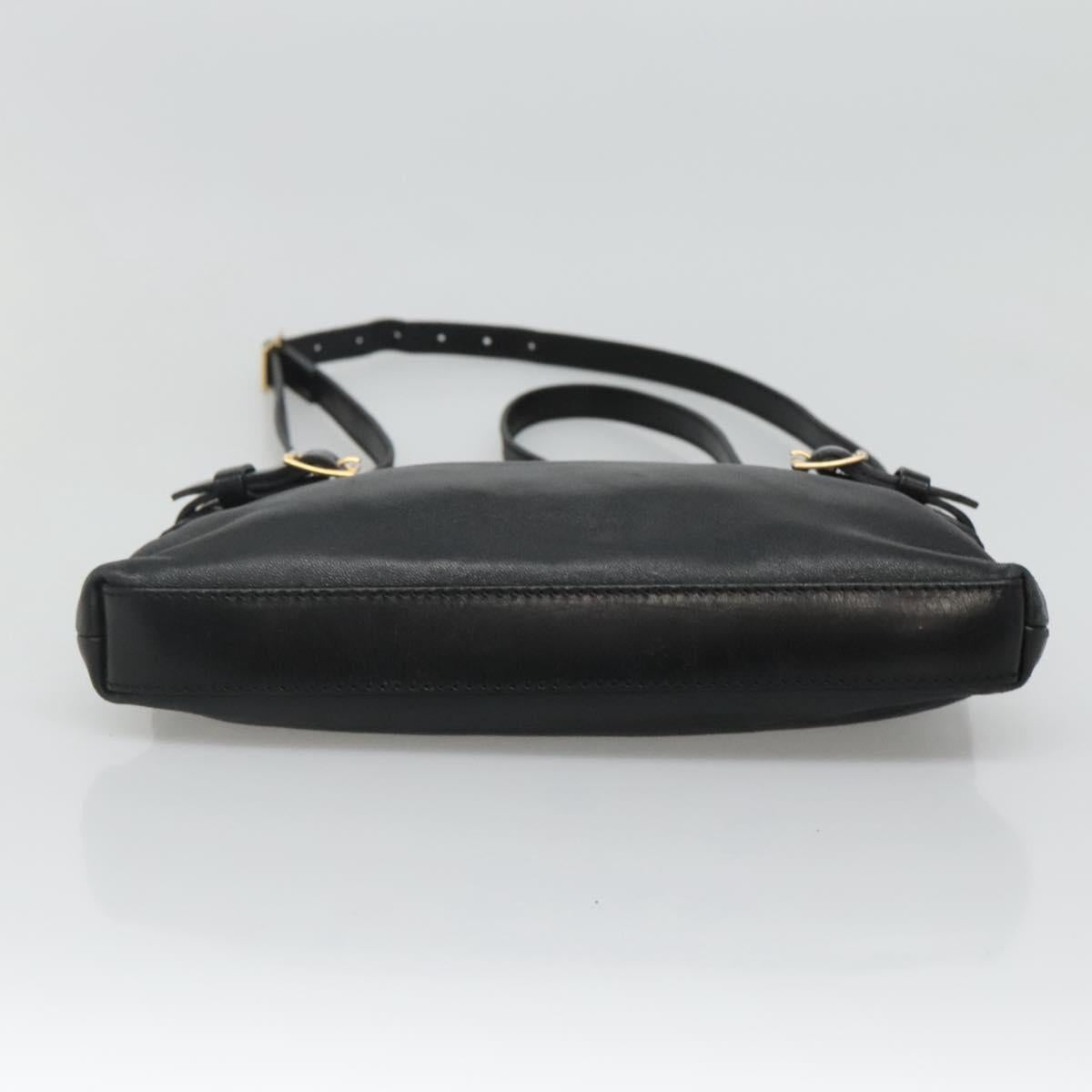 BURBERRY Shoulder Bag Leather Black Auth bs23319