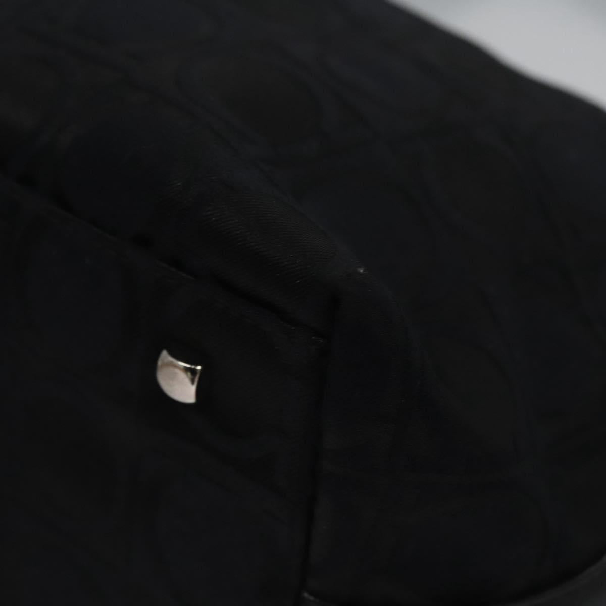 Salvatore Ferragamo Gancini Shoulder Bag Canvas Black Silver Auth bs23336