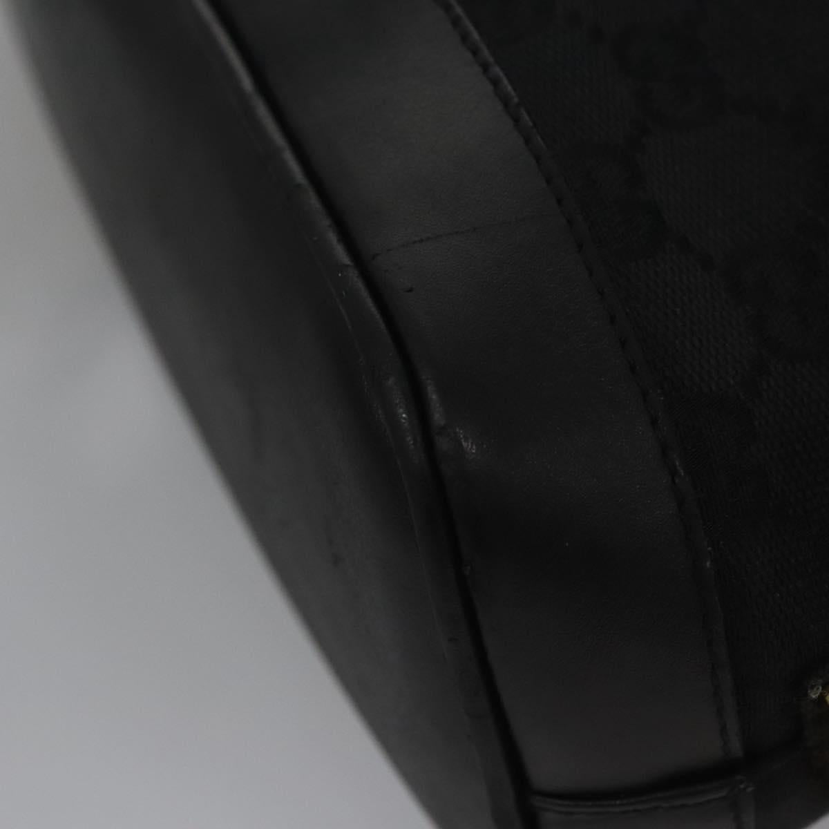 GUCCI GG Canvas Hand Bag Black Gold 92734 Auth bs23345