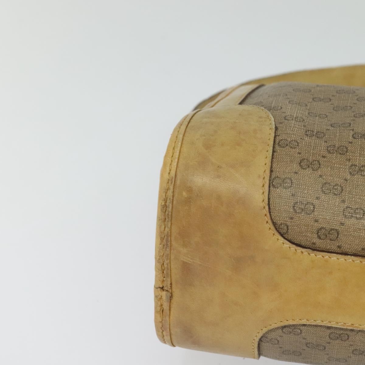 GUCCI Micro GG Supreme Shoulder Bag PVC Beige Gold Auth bs23363