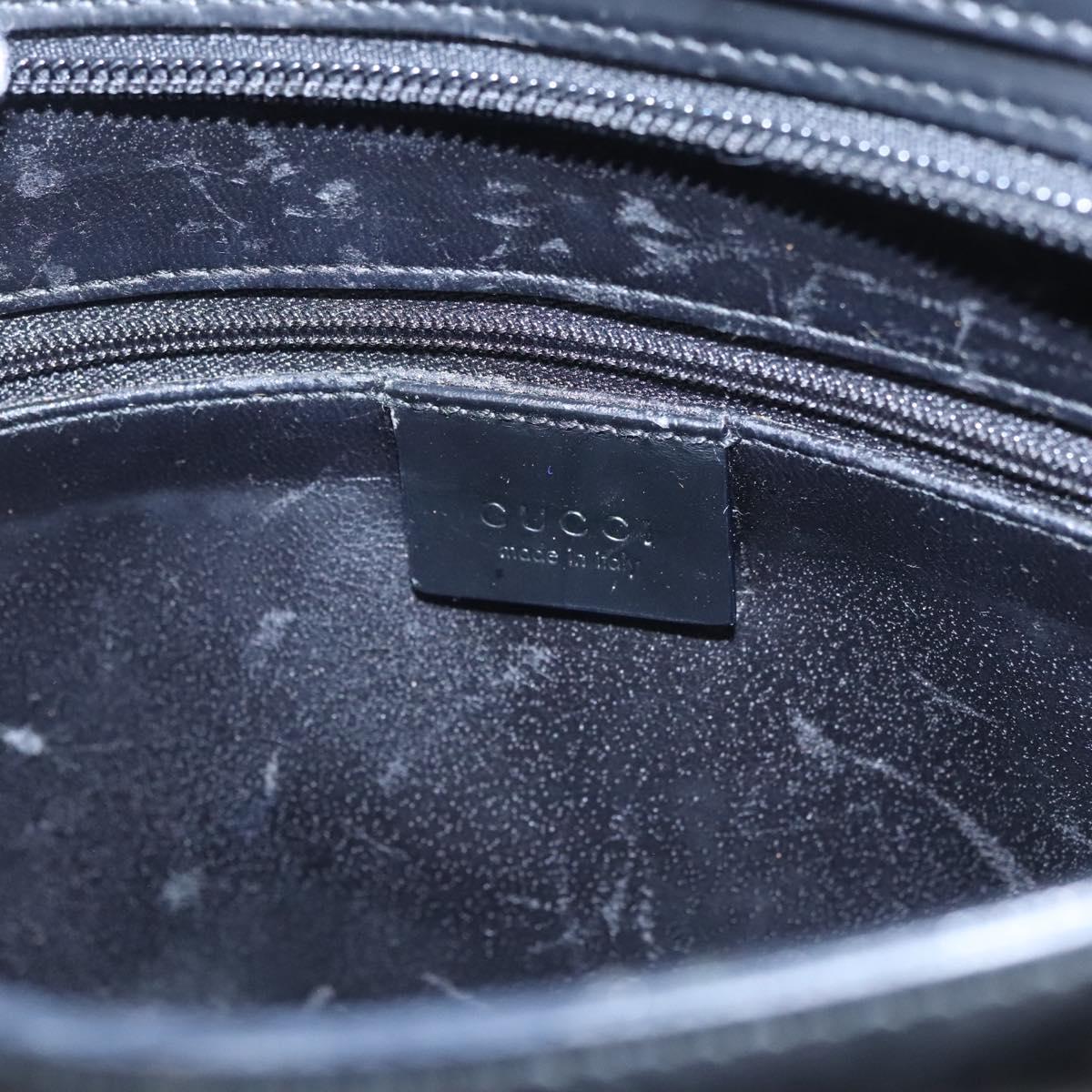 GUCCI Shoulder Bag Patent leather Black Silver 001 3065 Auth bs23367