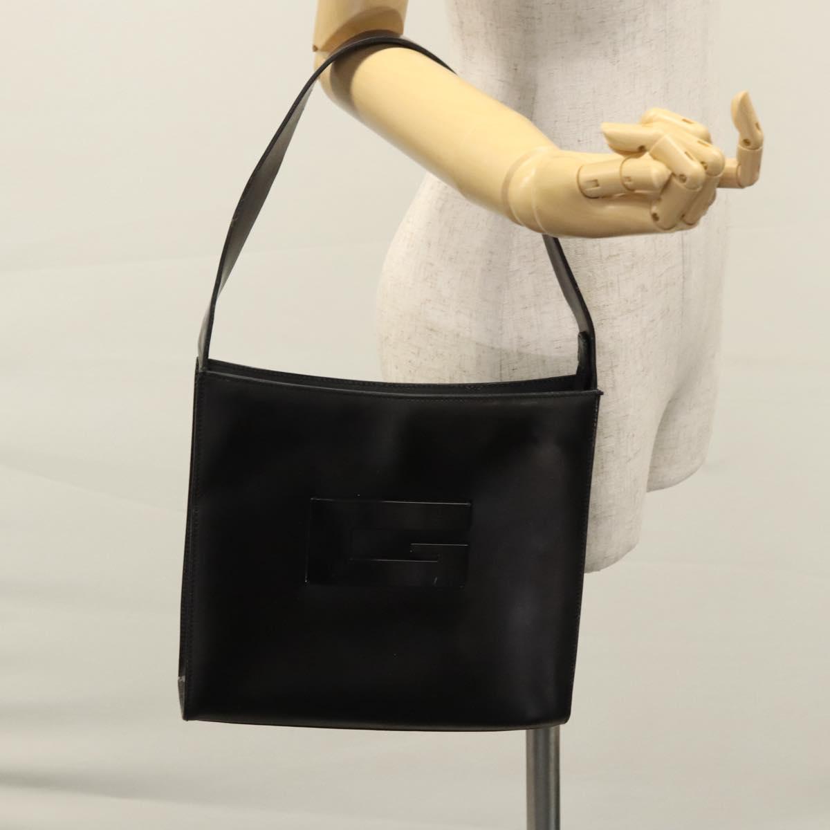 GUCCI Shoulder Bag Patent leather Black Silver 001 3065 Auth bs23367