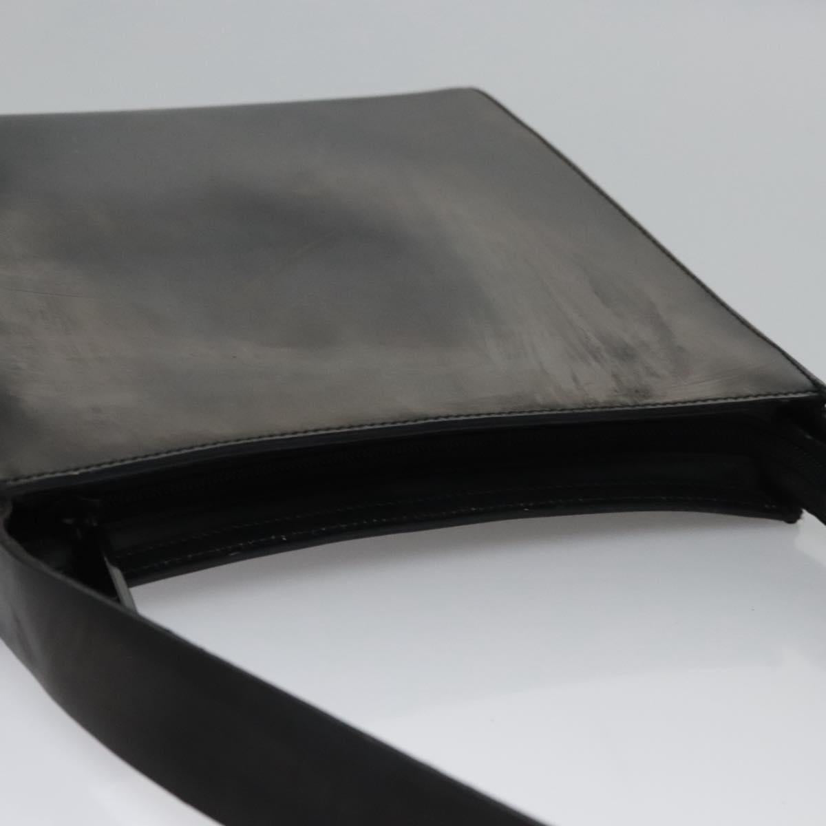GUCCI Shoulder Bag Patent leather Black Silver 001 3065 Auth bs23367