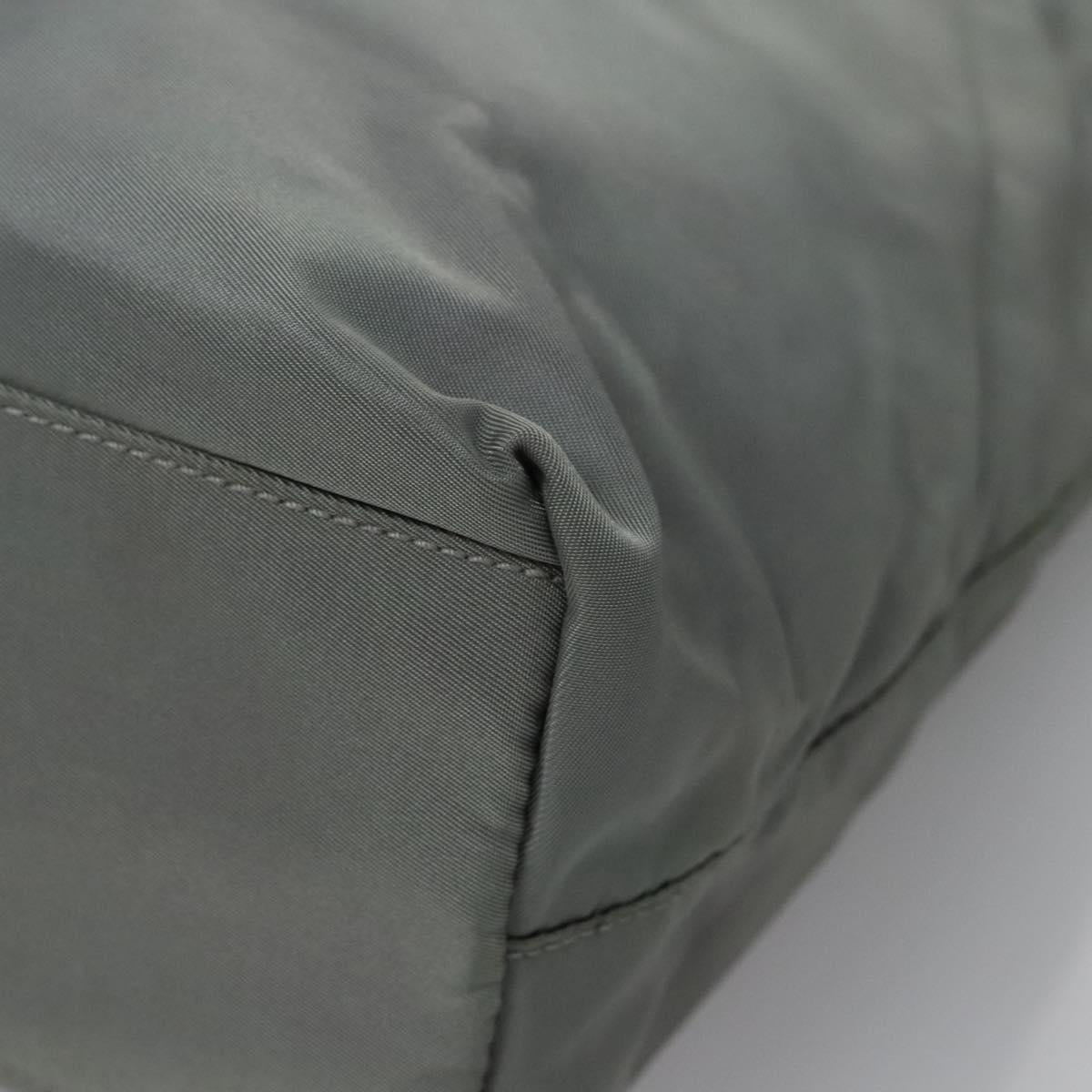 PRADA Shoulder Bag Nylon Gray Auth bs23398