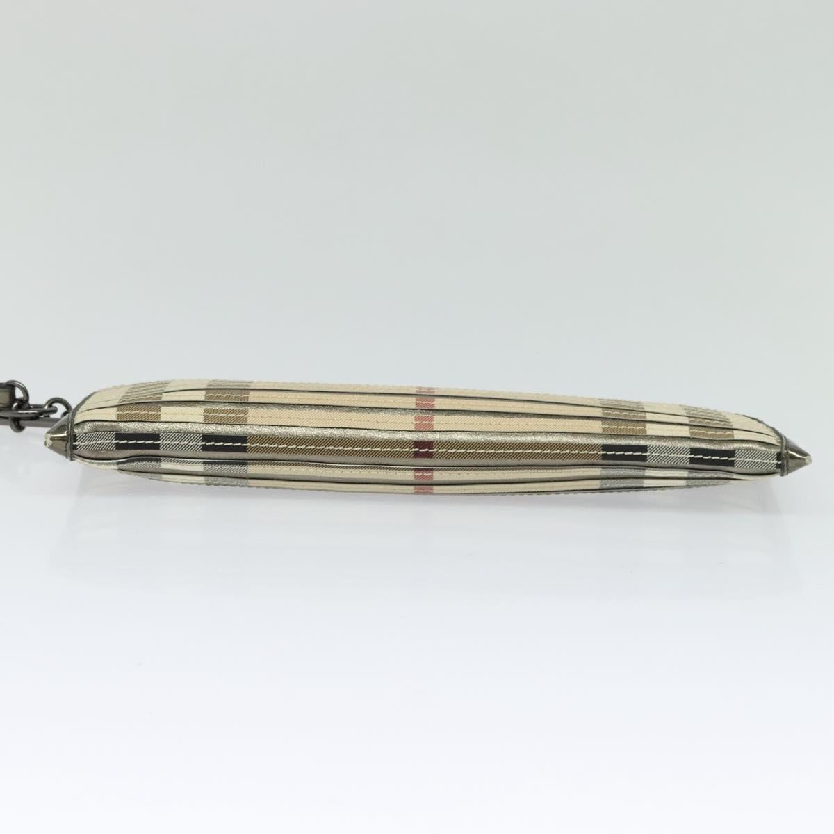 BURBERRY Nova Check Clutch Bag PVC Beige Gold Auth bs23425