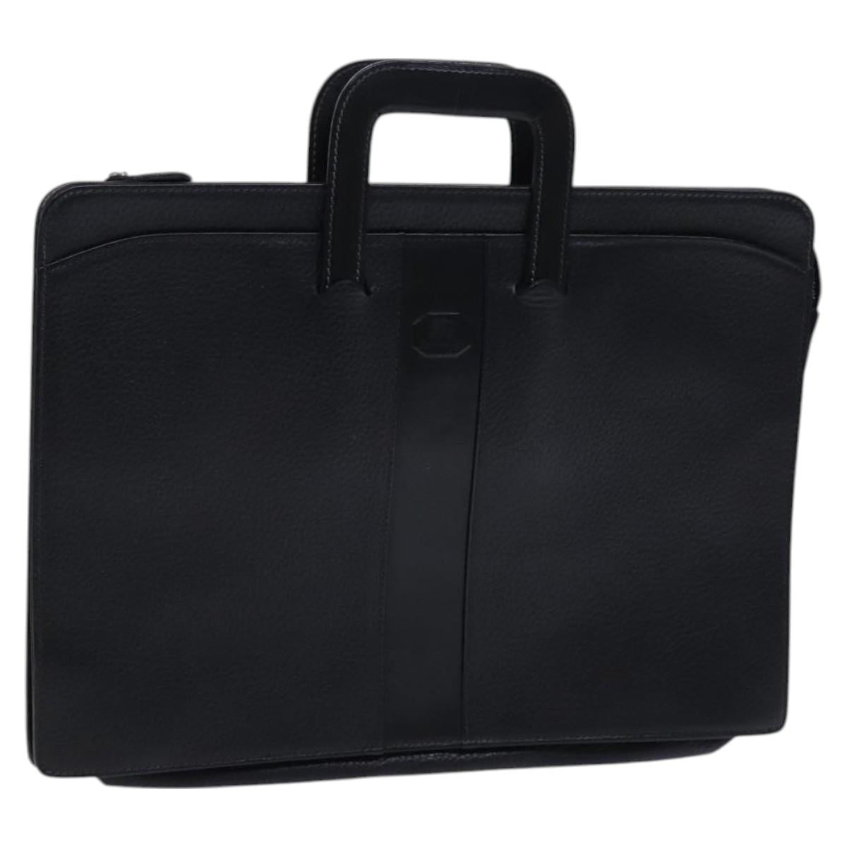 Burberrys Hand Bag Leather Black Auth bs23427