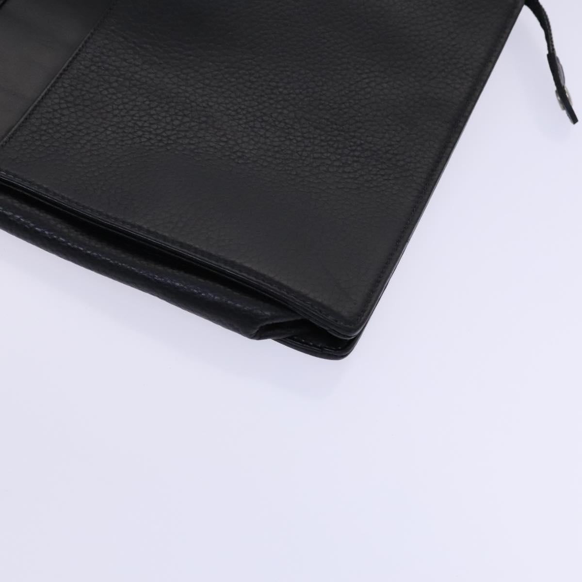 Burberrys Hand Bag Leather Black Auth bs23427