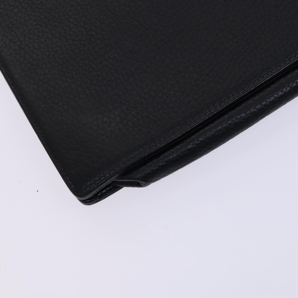 Burberrys Hand Bag Leather Black Auth bs23427