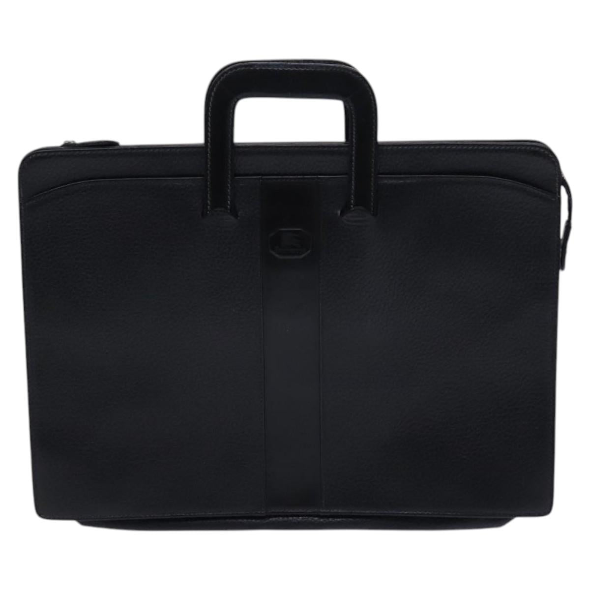 Burberrys Hand Bag Leather Black Auth bs23427