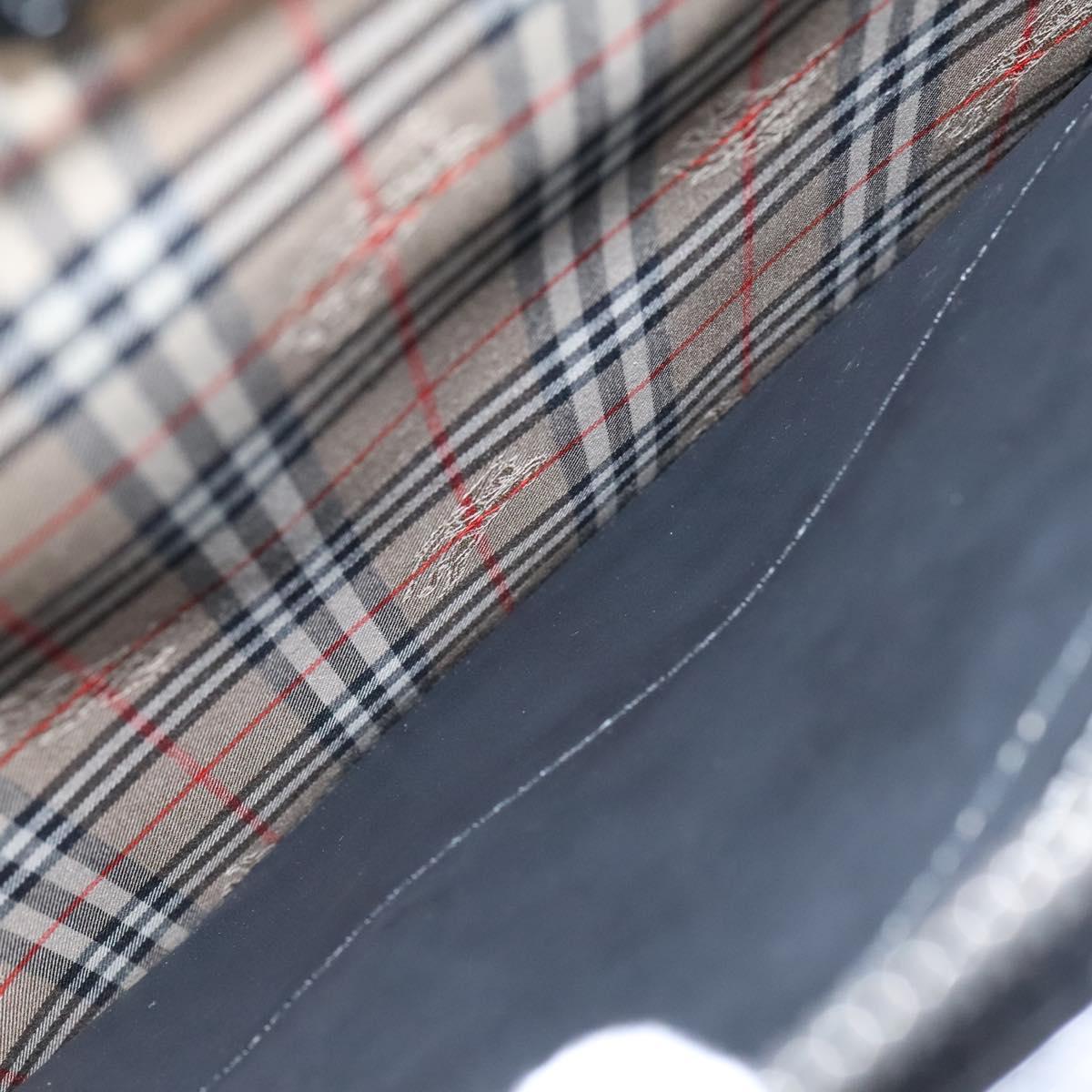 Burberrys Hand Bag Leather Black Auth bs23427