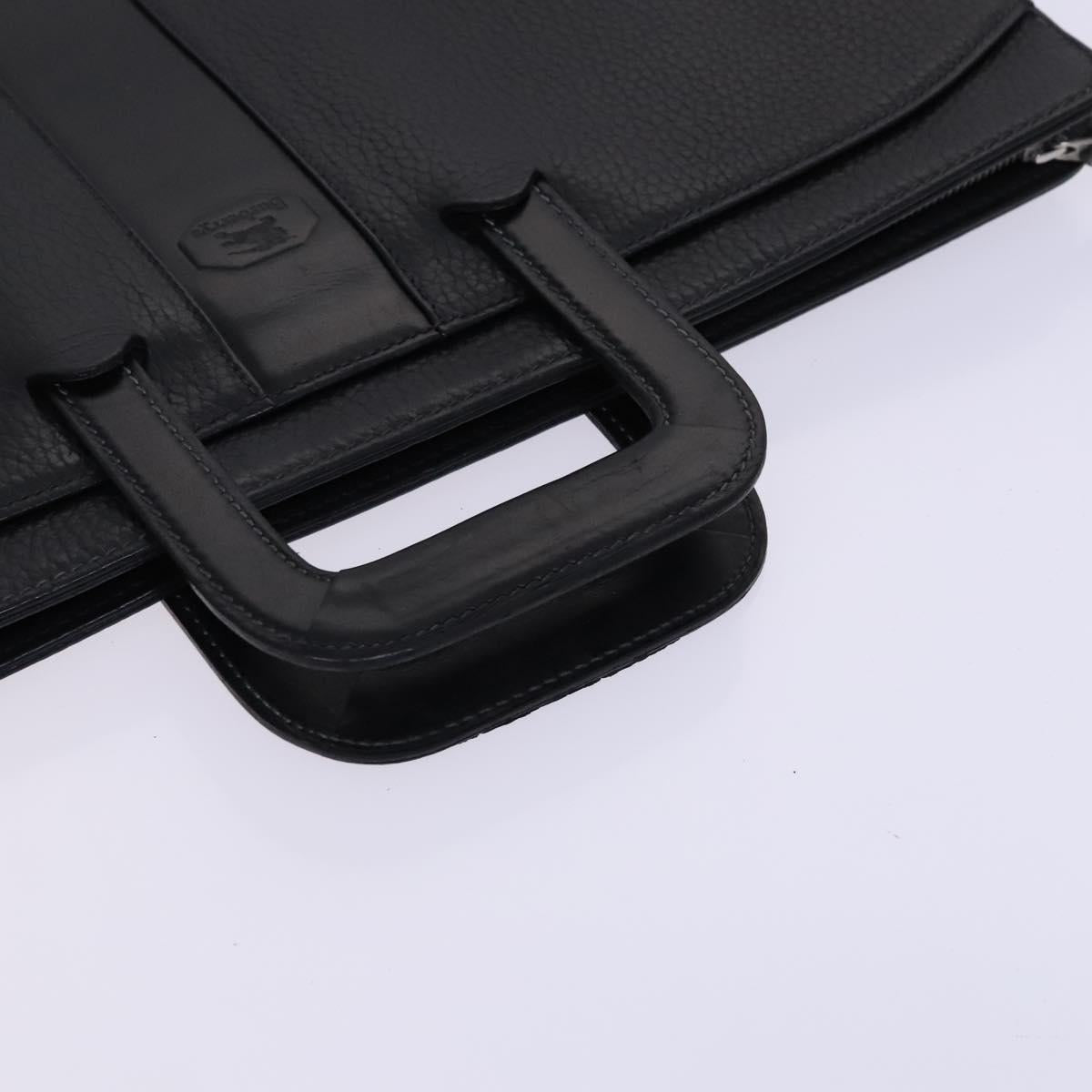 Burberrys Hand Bag Leather Black Auth bs23427