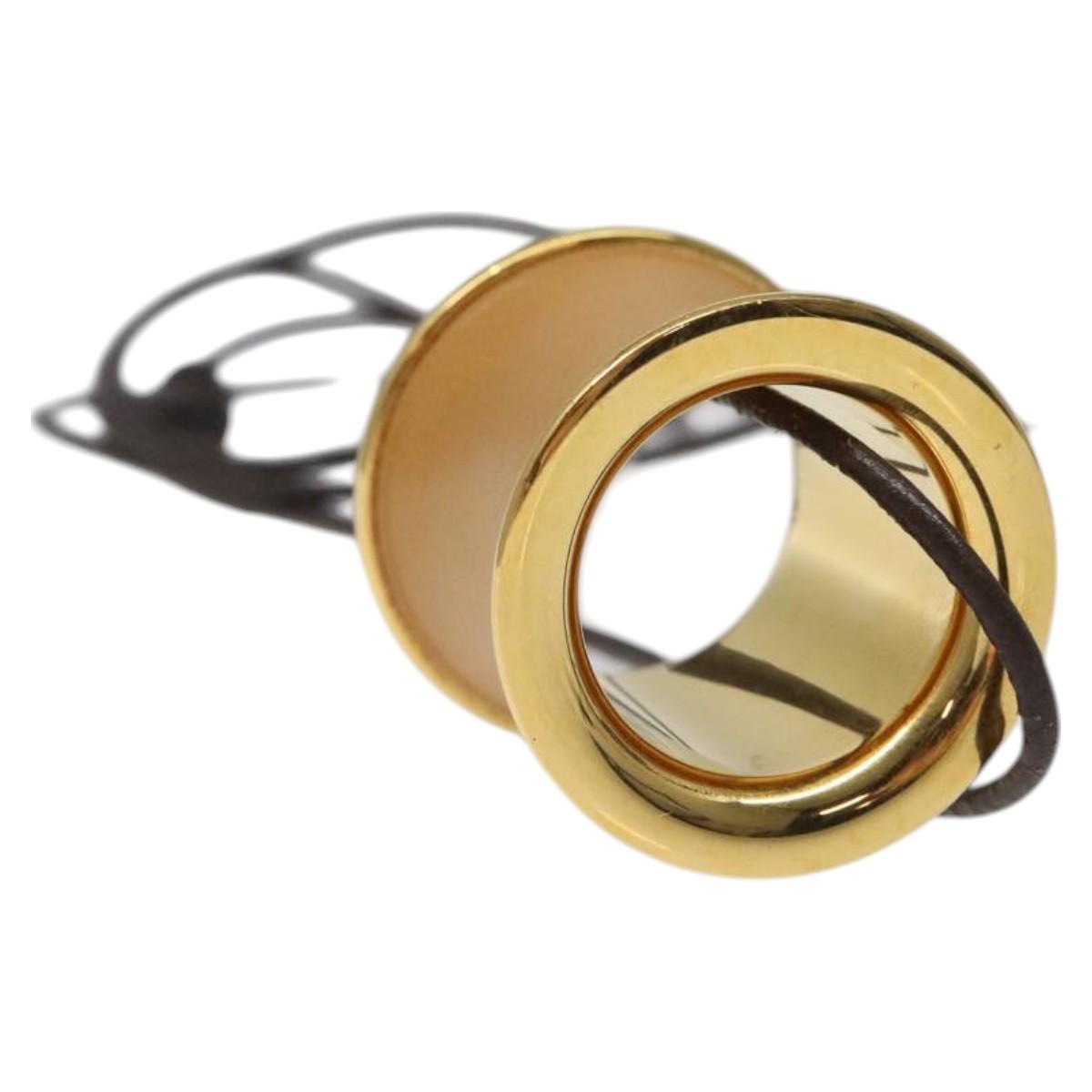 HERMES Scarf Ring metal Gold Tone Auth bs23434