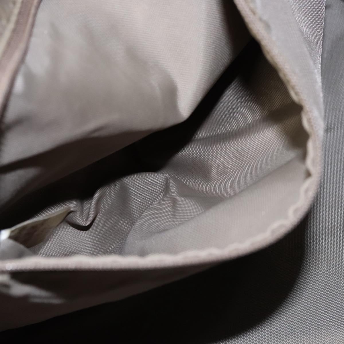 BURBERRY Nova Check Blue Label Tote Bag Nylon Beige Silver Auth bs23441