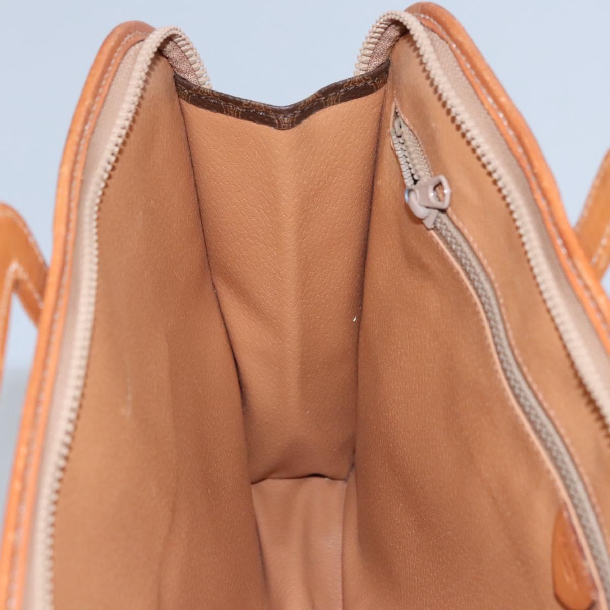 CELINE Macadam Canvas Hand Bag PVC Leather Brown Auth bs23451