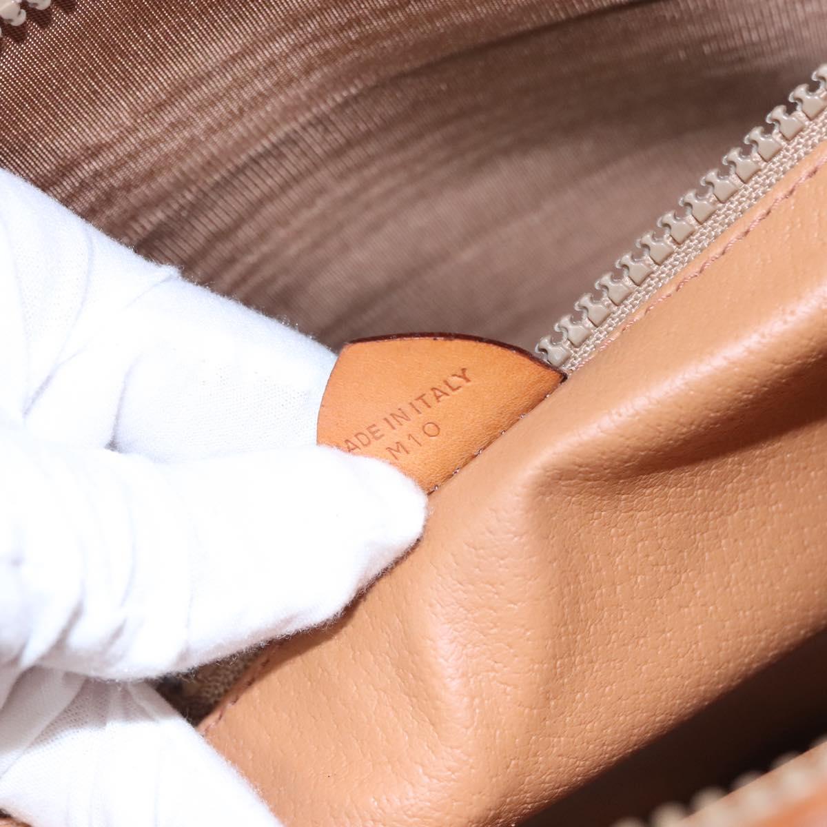 CELINE Macadam Canvas Hand Bag PVC Leather Brown Auth bs23451