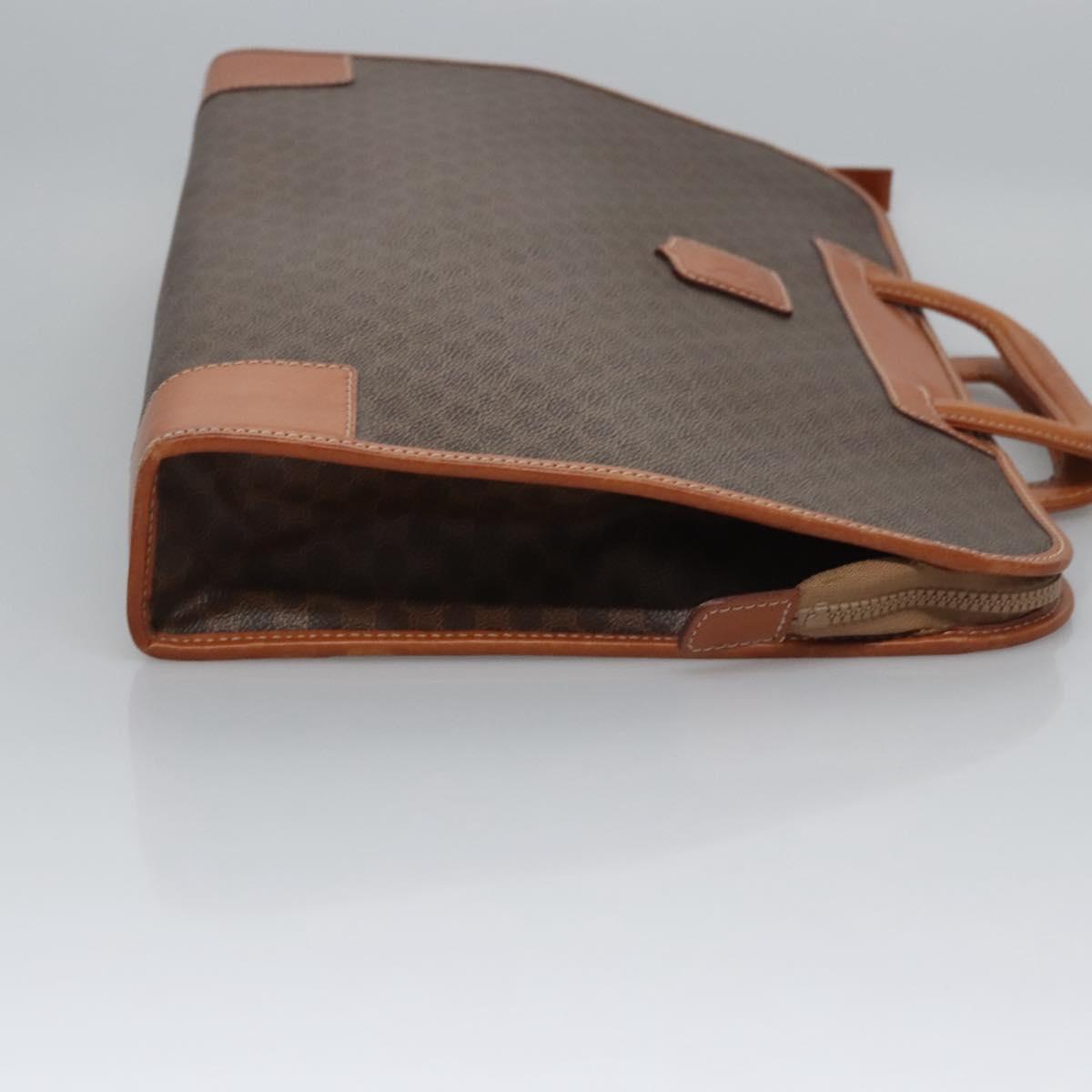 CELINE Macadam Canvas Hand Bag PVC Leather Brown Auth bs23451
