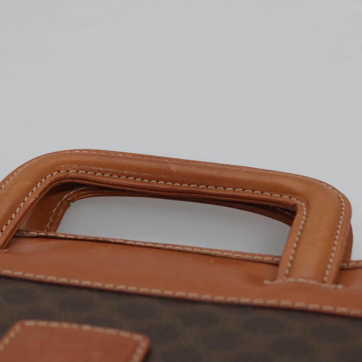 CELINE Macadam Canvas Hand Bag PVC Leather Brown Auth bs23451