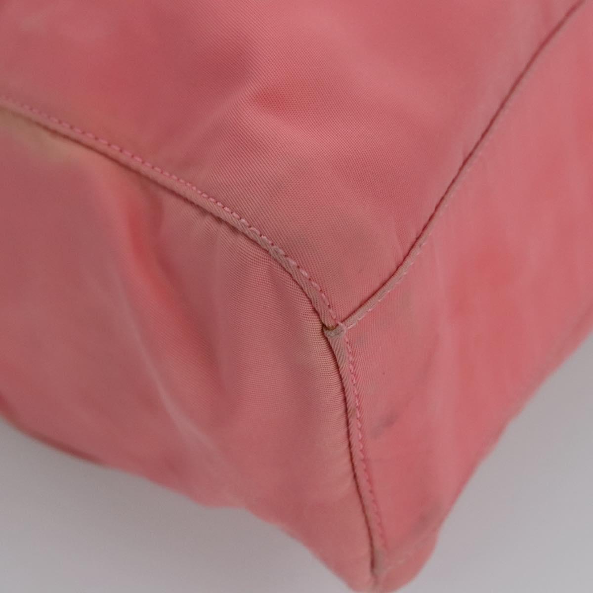 PRADA Hand Bag Nylon plastic Pink Clear Auth bs23458