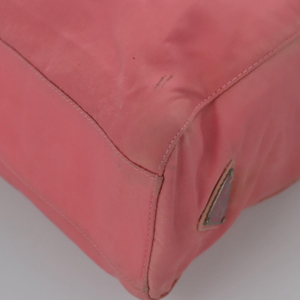PRADA Hand Bag Nylon plastic Pink Clear Auth bs23458