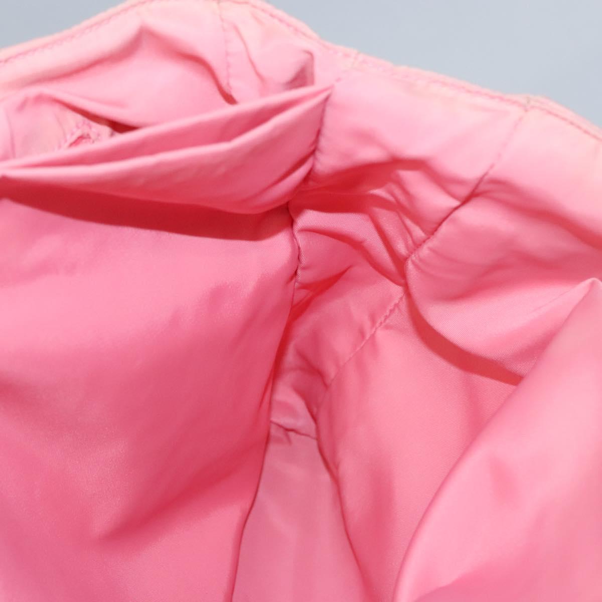 PRADA Hand Bag Nylon plastic Pink Clear Auth bs23458