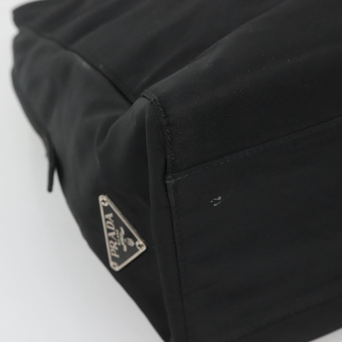 PRADA Hand Bag Black Silver Auth bs23459