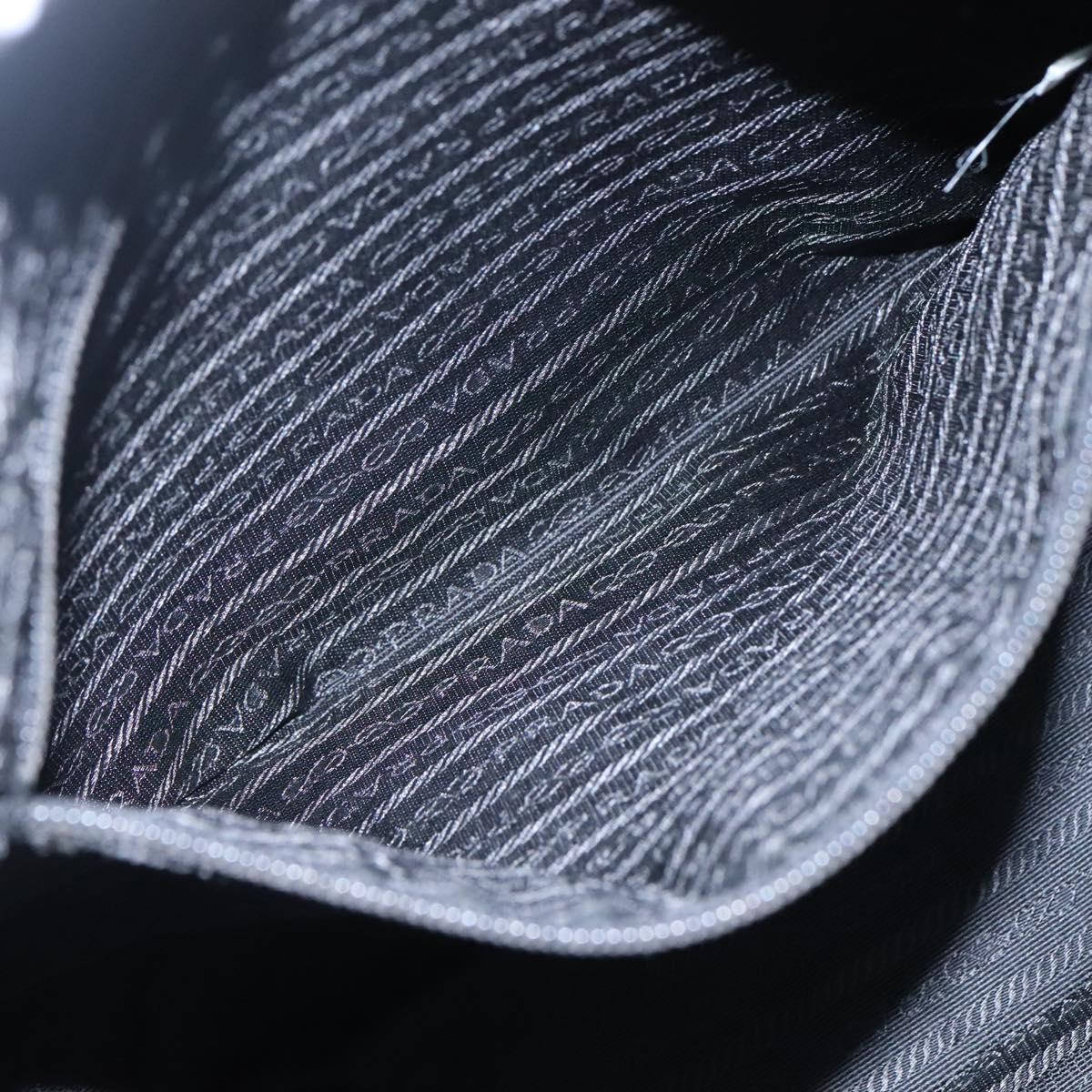 PRADA Hand Bag Black Silver Auth bs23459