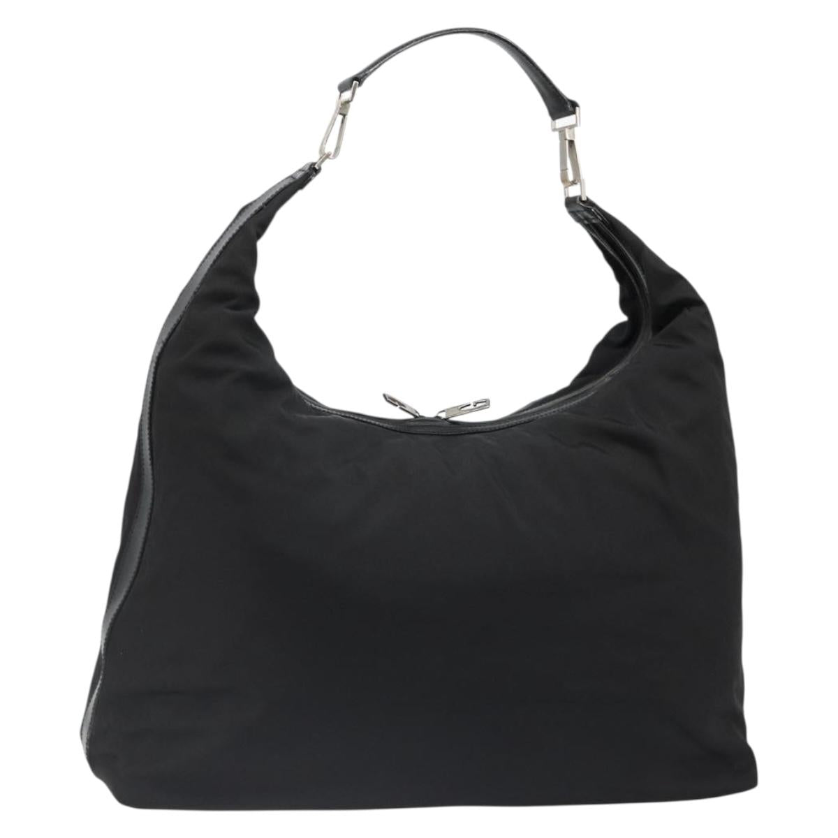 GUCCI Shoulder Bag Nylon Black Silver 012 1553 0326 Auth bs23480