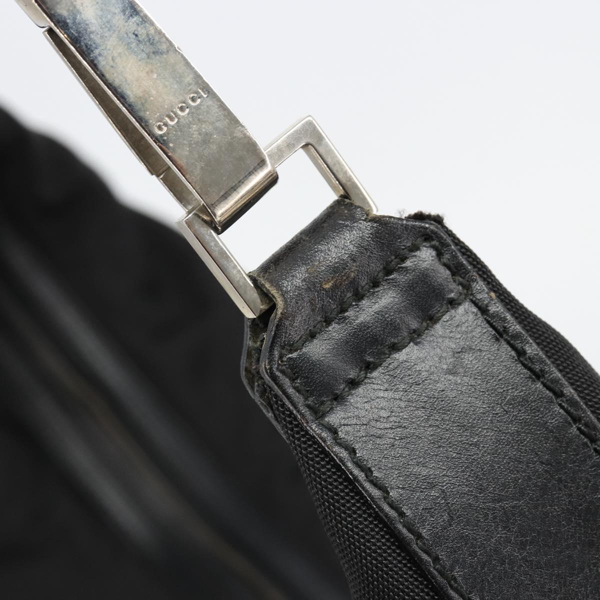 GUCCI Shoulder Bag Nylon Black Silver 012 1553 0326 Auth bs23480