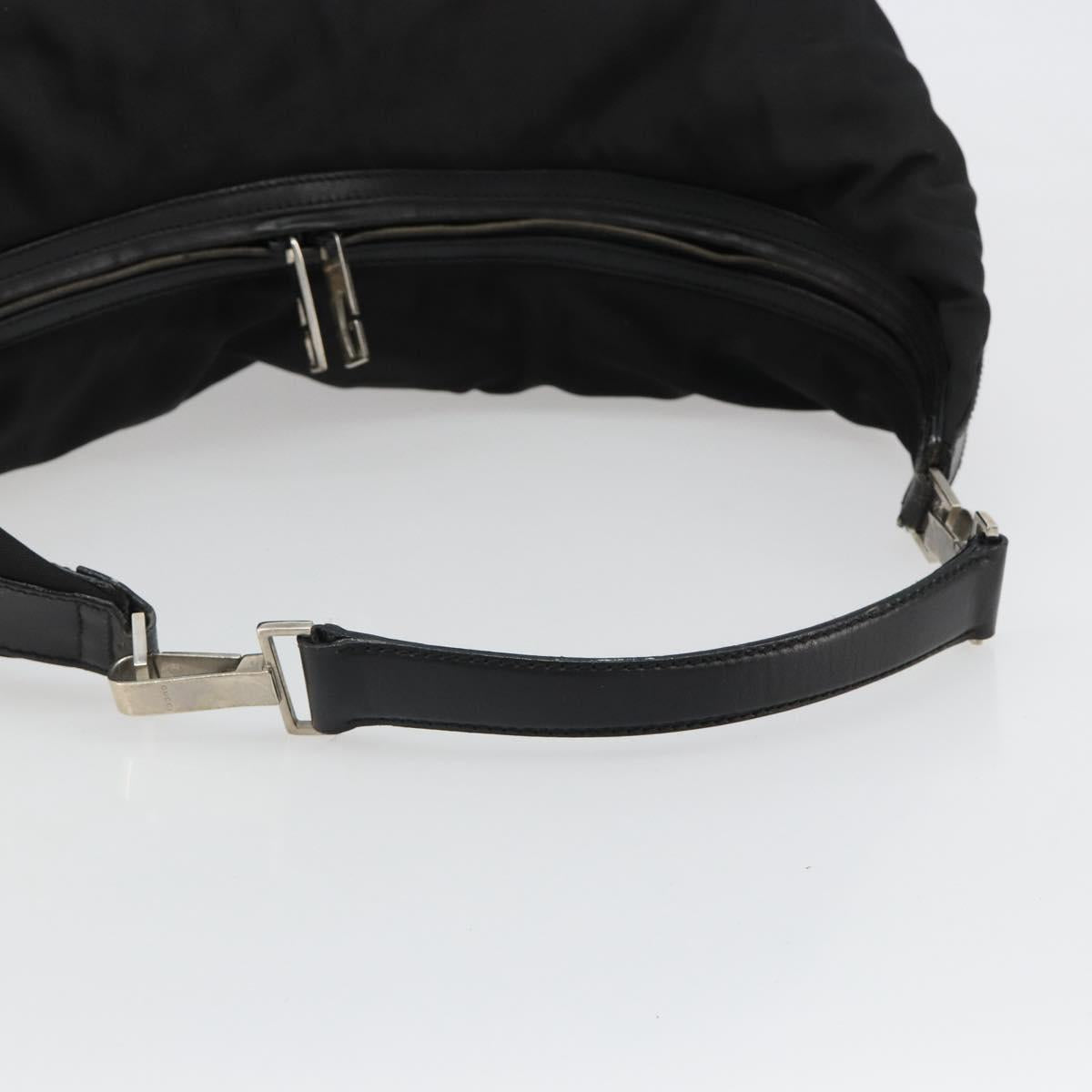 GUCCI Shoulder Bag Nylon Black Silver 012 1553 0326 Auth bs23480