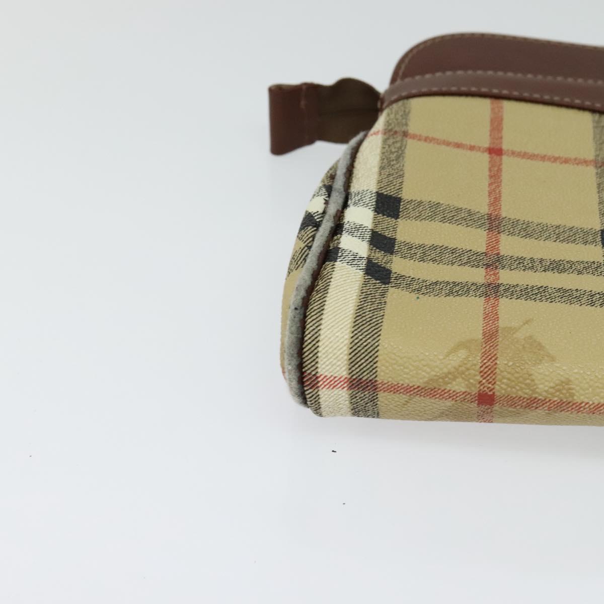 Burberrys Nova Check Shoulder Bag PVC Beige Brown gold Auth bs23485