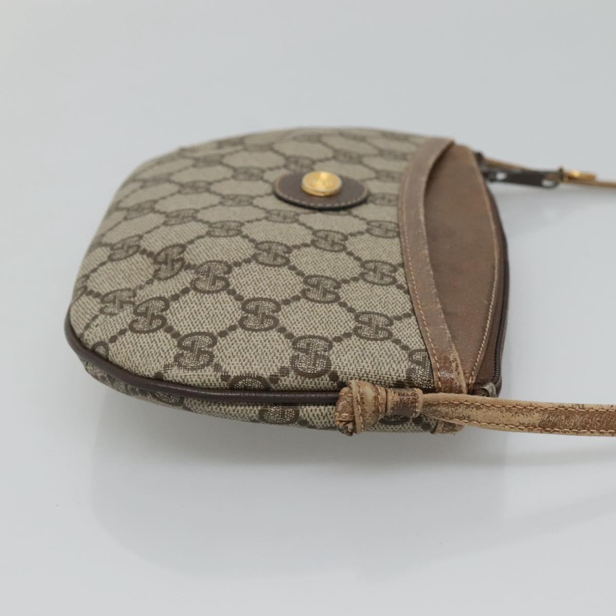 GUCCI GG Supreme Shoulder Bag PVC Beige Gold 904 02 020 Auth bs23501