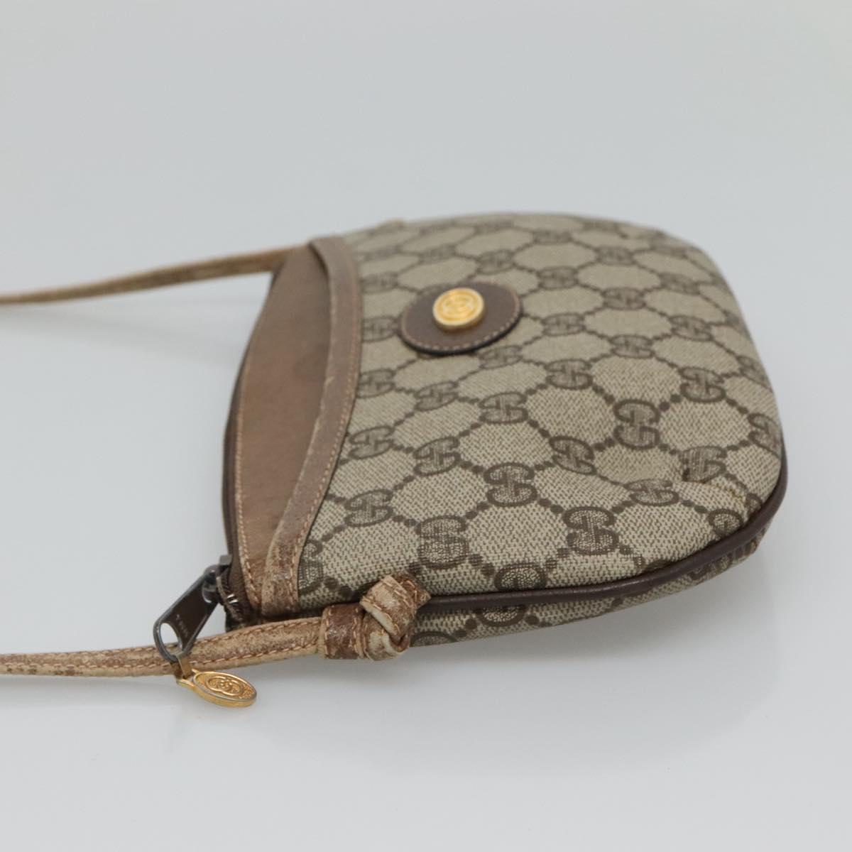 GUCCI GG Supreme Shoulder Bag PVC Beige Gold 904 02 020 Auth bs23501