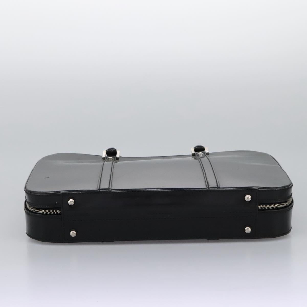 GUCCI Business Bag Enamel Black Auth bs23505
