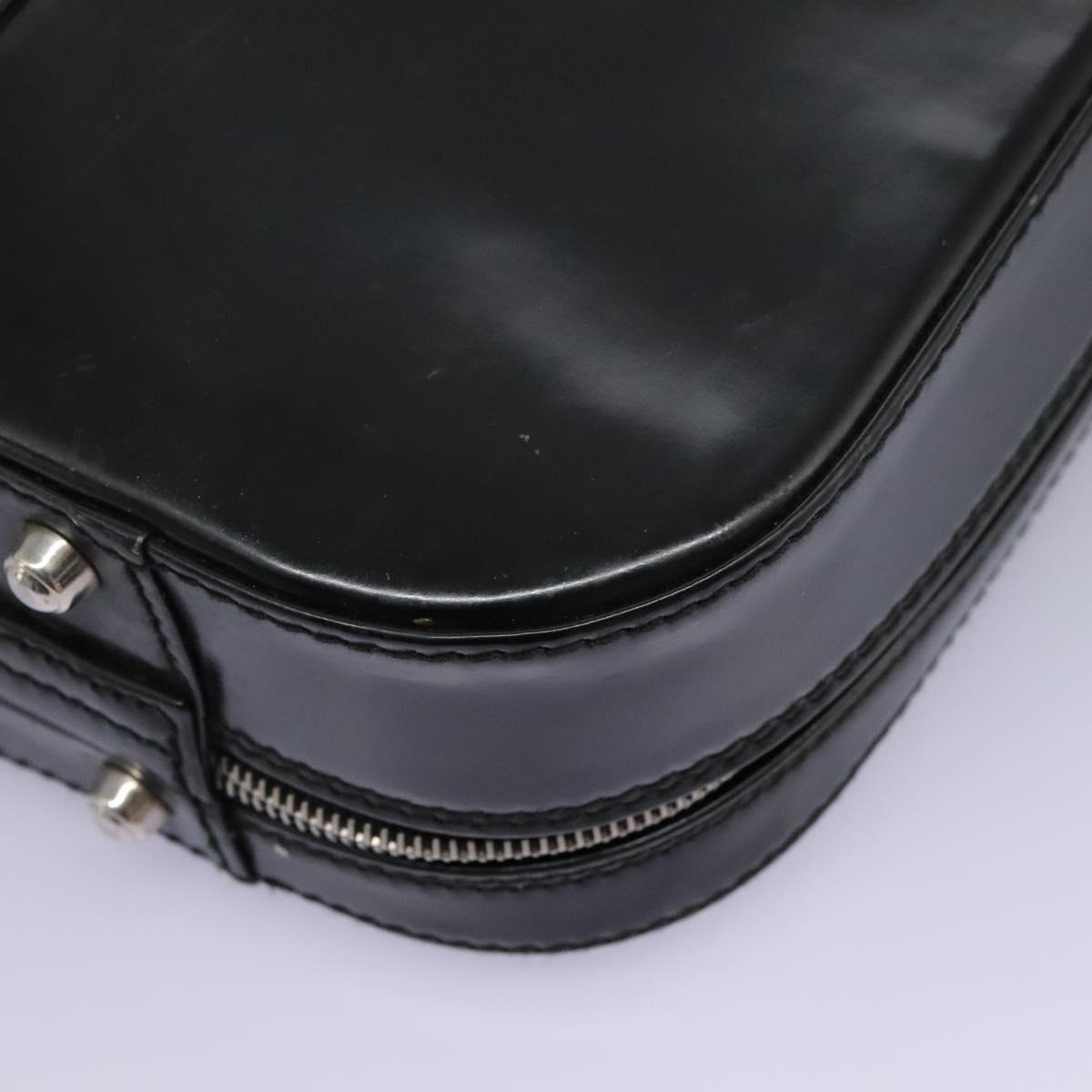 GUCCI Business Bag Enamel Black Auth bs23505
