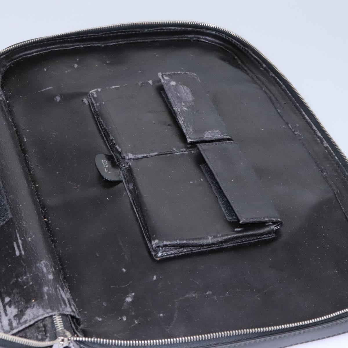 GUCCI Business Bag Enamel Black Auth bs23505
