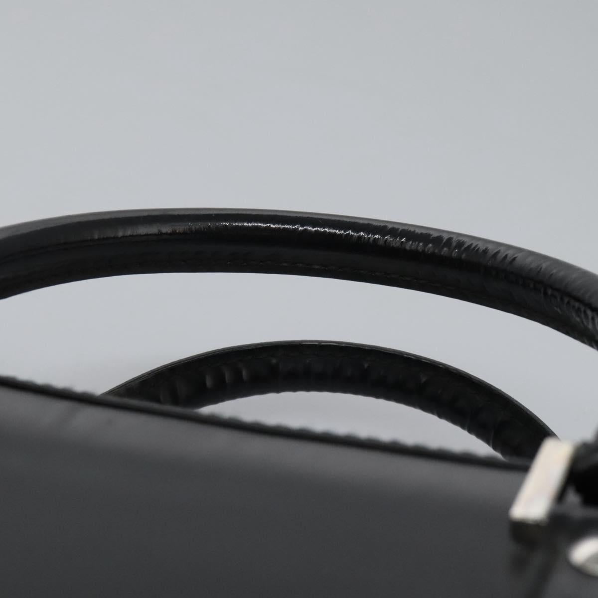 GUCCI Business Bag Enamel Black Auth bs23505