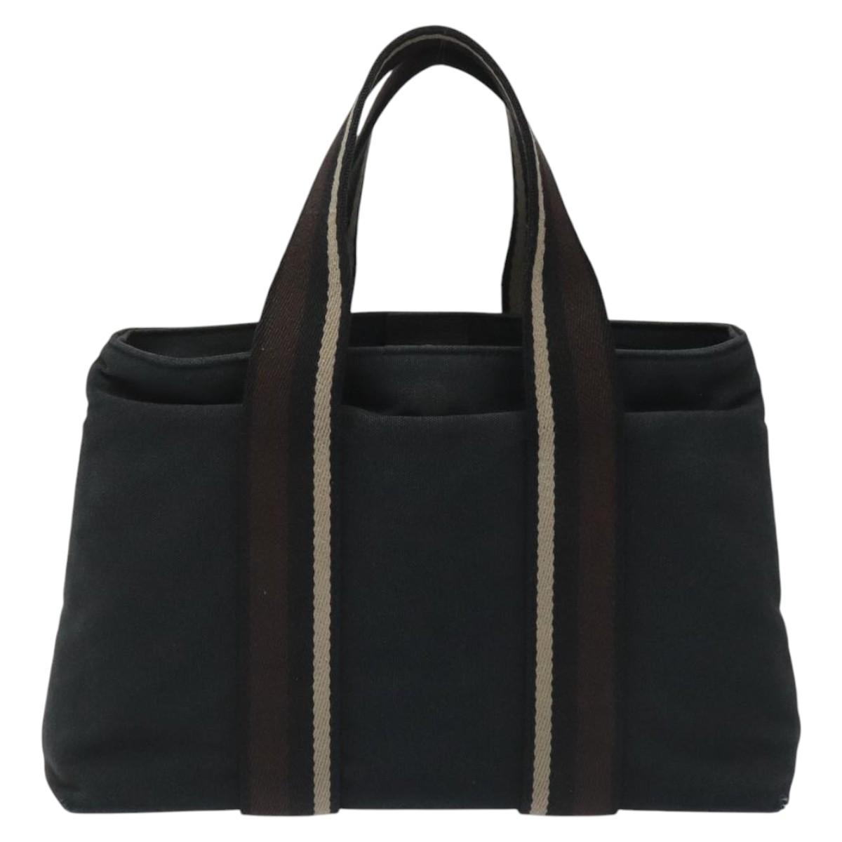 HERMES Toroca Horizontal PM Hand Bag Canvas Black Auth bs23509