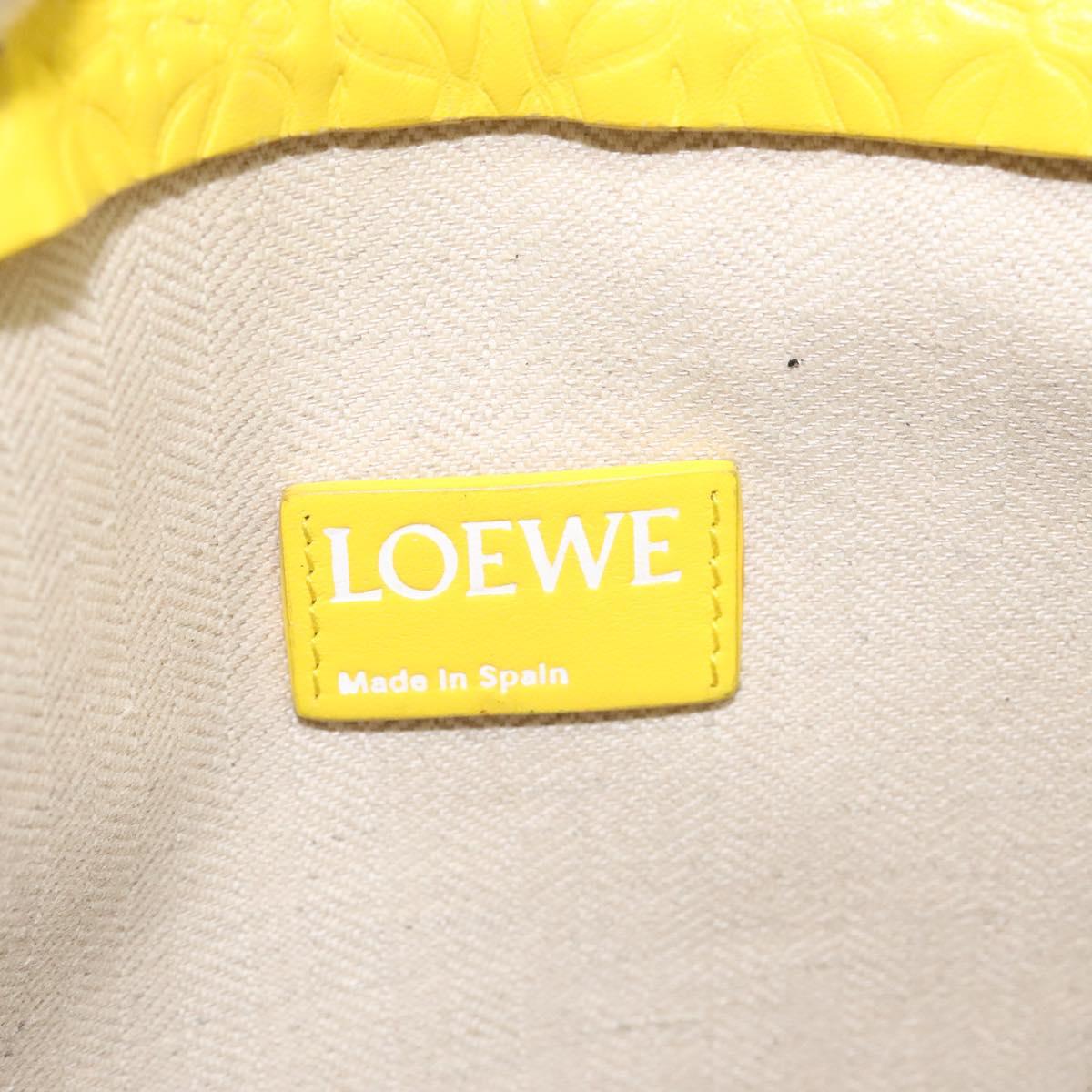 LOEWE Anagram Clutch Bag Leather Yellow Auth bs23522
