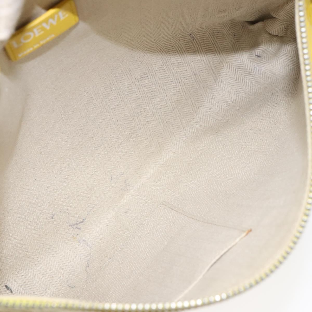 LOEWE Anagram Clutch Bag Leather Yellow Auth bs23522