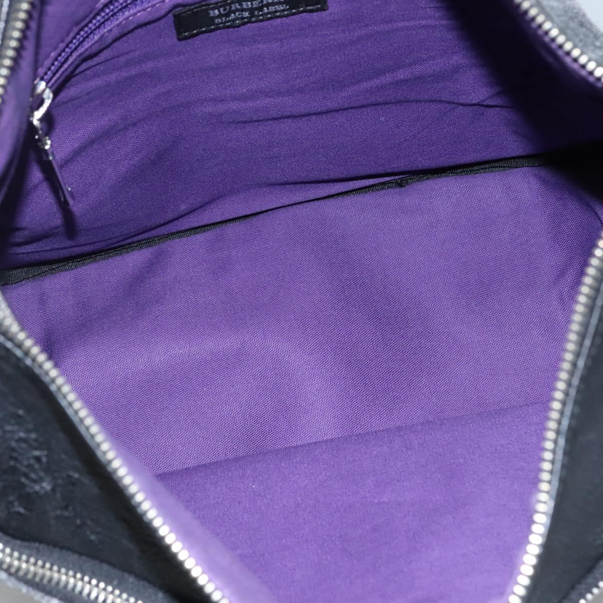 BURBERRY Black label Shoulder Bag Wool Gray Auth bs23525